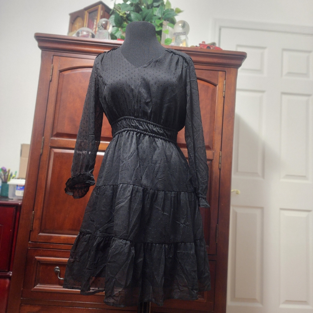 NWT LOFT Elegant Black Long Sleeve Dress